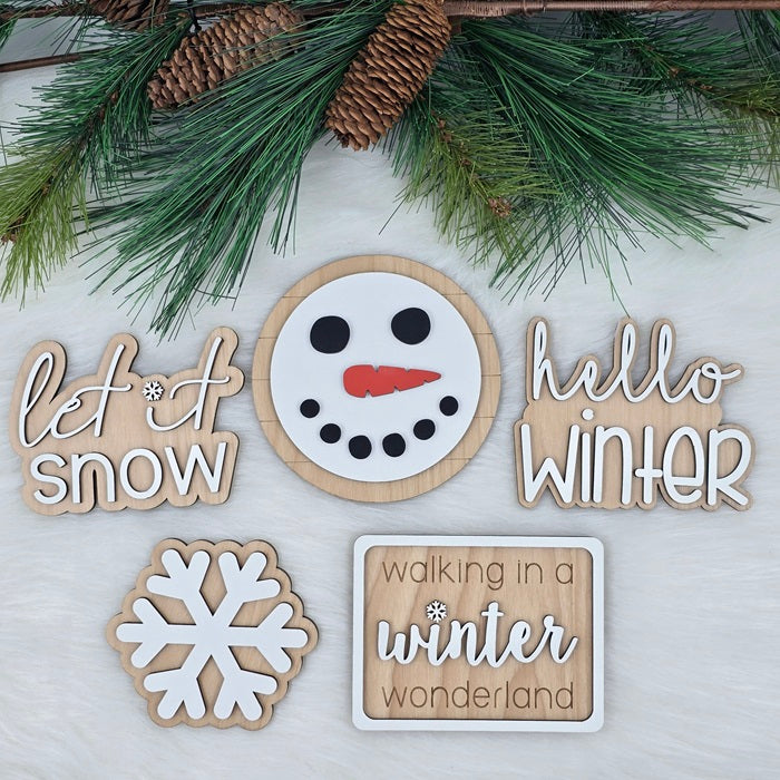 Winter Tiered Tray Decor