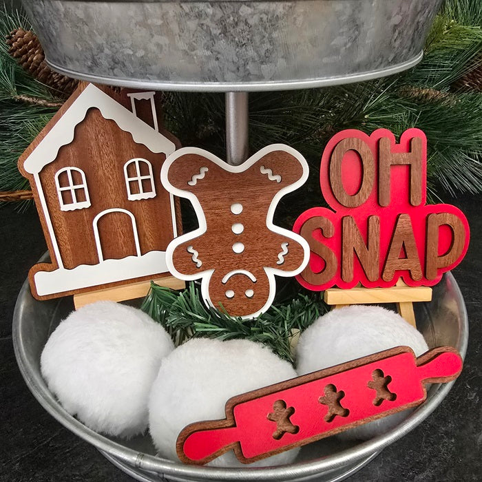 Gingerbread Tiered Tray Decor