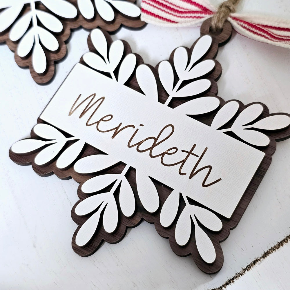Personalized Woodland Snowflake Ornament