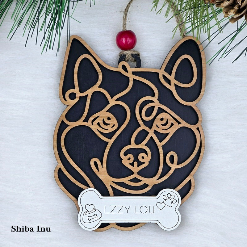 Line Art Dog Ornament