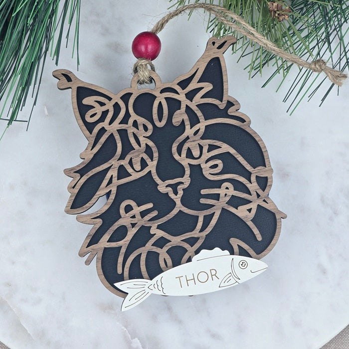 Line Art Cat Ornament