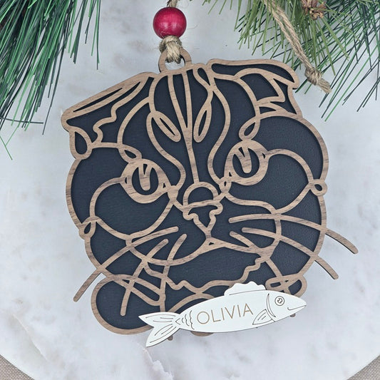 Line Art Cat Ornament