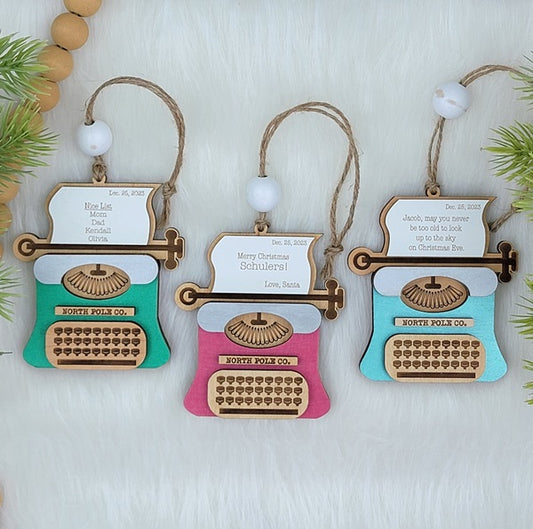 Retro Typewriter Ornament