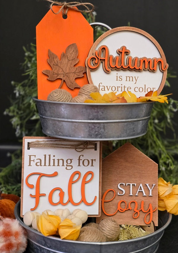 Fall Tiered Tray Decor