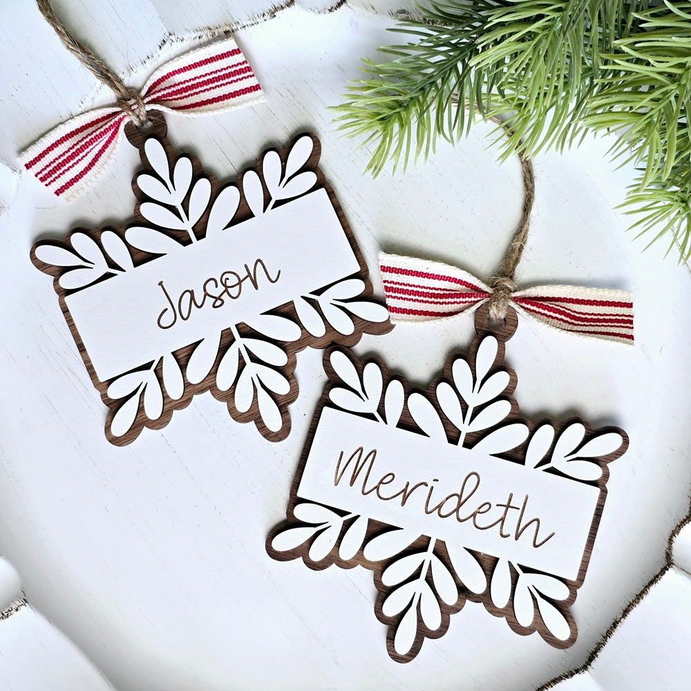 Personalized Woodland Snowflake Ornament
