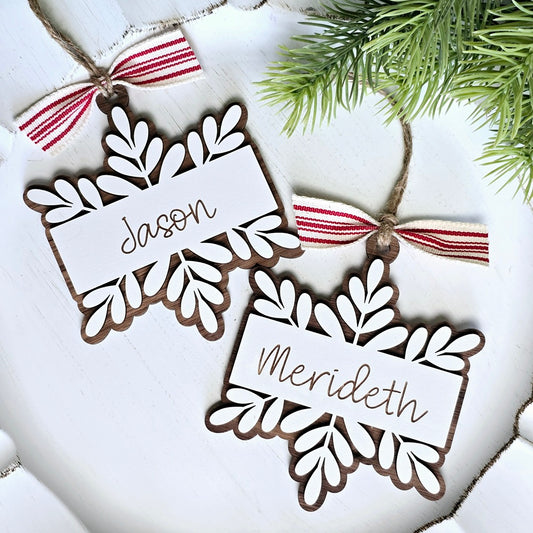 Personalized Woodland Snowflake Ornament