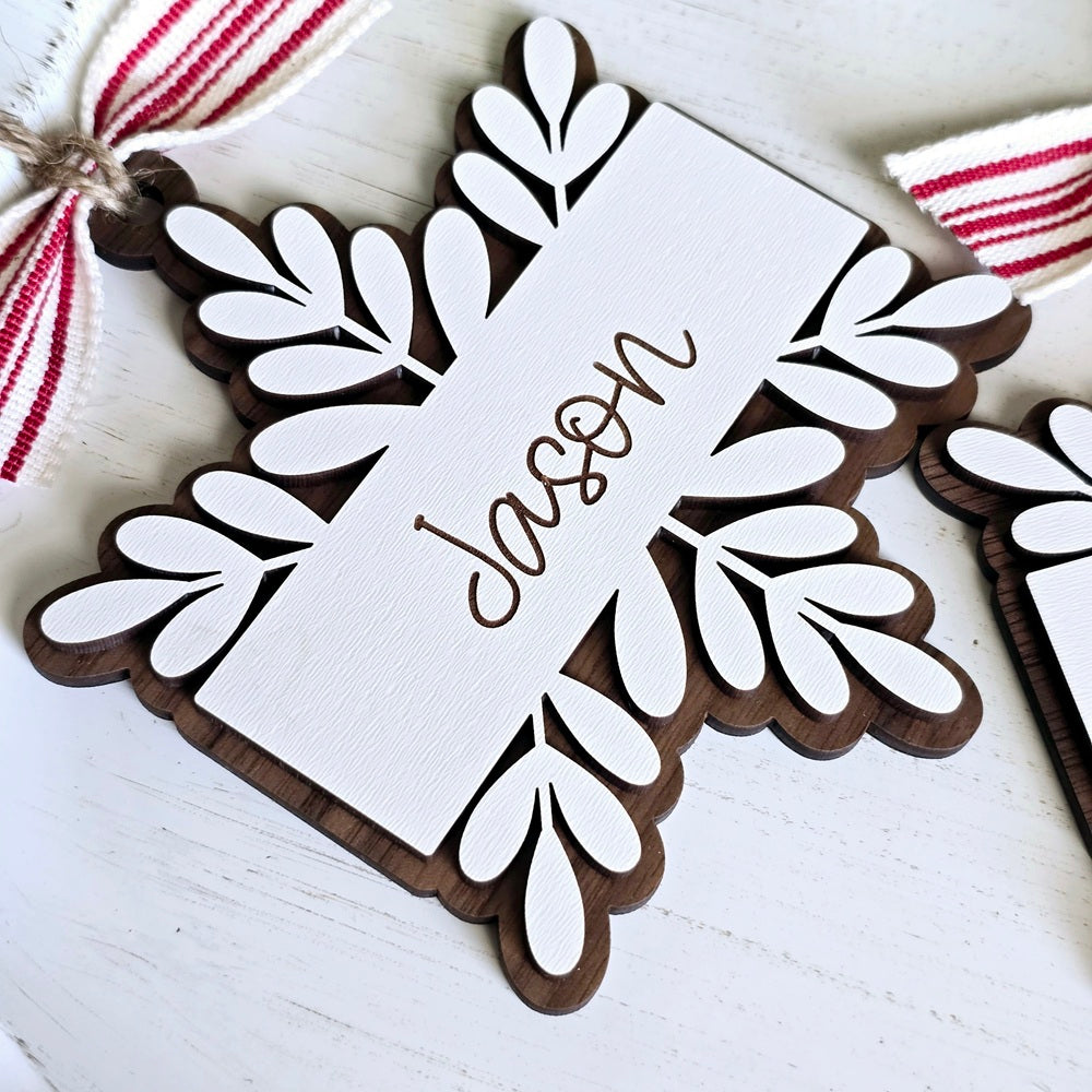 Personalized Woodland Snowflake Ornament