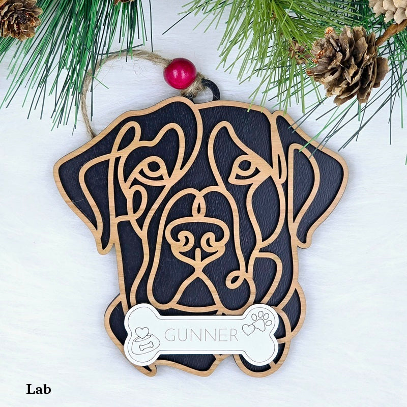 Line Art Dog Ornament