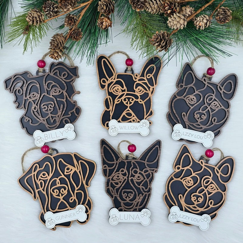 Line Art Dog Ornament