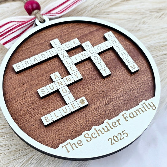 Crossword Keepsake Ornament