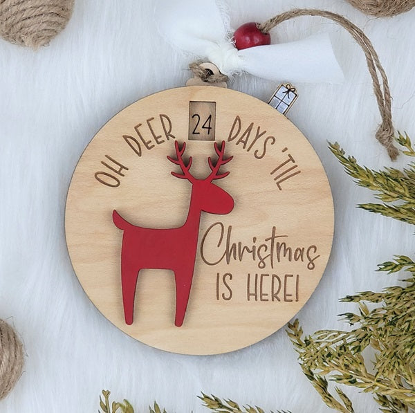 Oh Deer Christmas Countdown Ornament